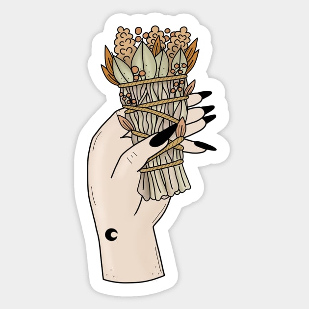 Witchy Sage Hand Sticker by kirrajadex